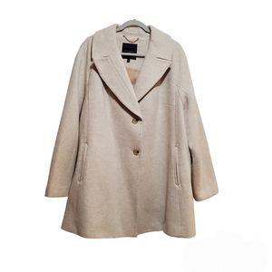 New Talbots Woman Wool Blend Coat Plus Size 2X Neutral Winter